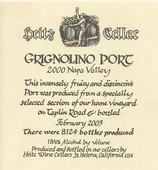 Heitz Cellars Grignolino Port 2000 label